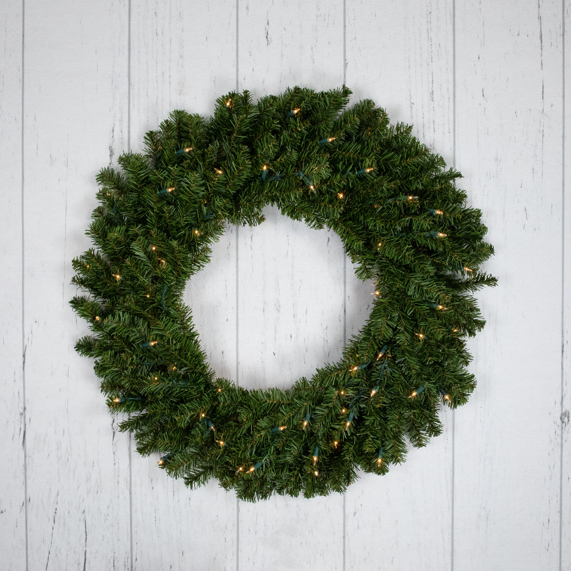 30" Pre-Lit Canadian Pine Artificial Christmas Wreath
